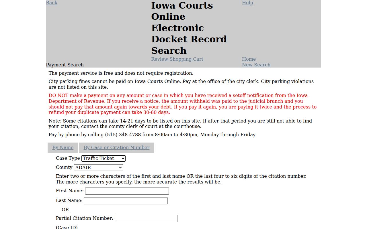 Pocahontas County criminal court case search fields