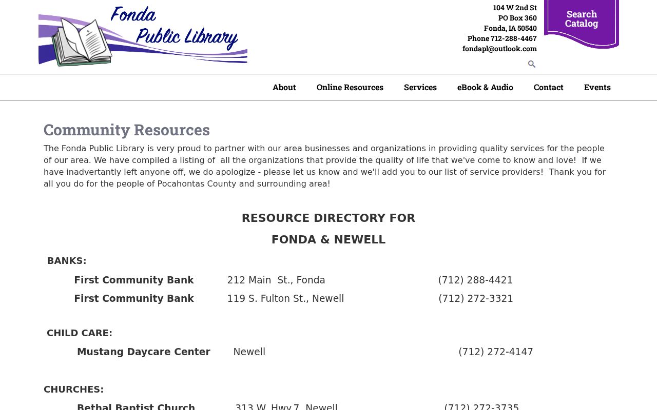 Fonda City Hall and police directory for Fonda criminal records