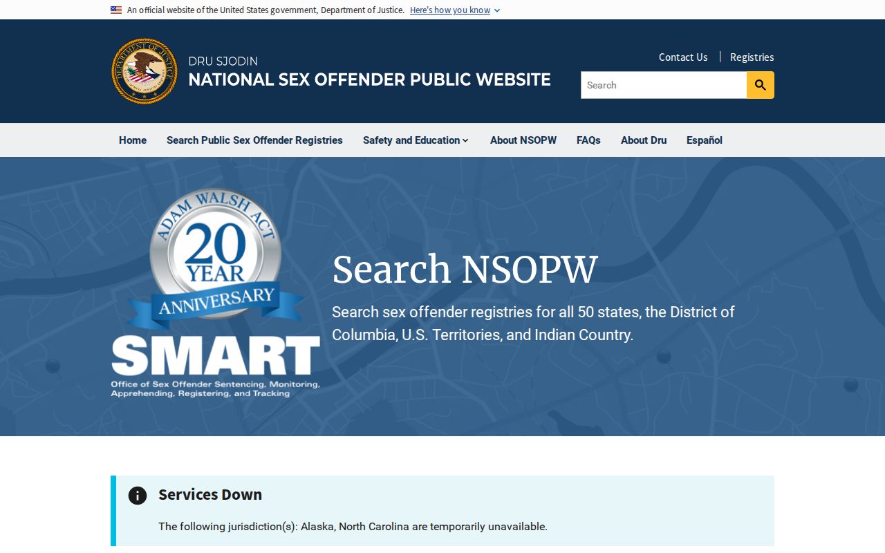 National sex offender search for records beyond Pocahontas County