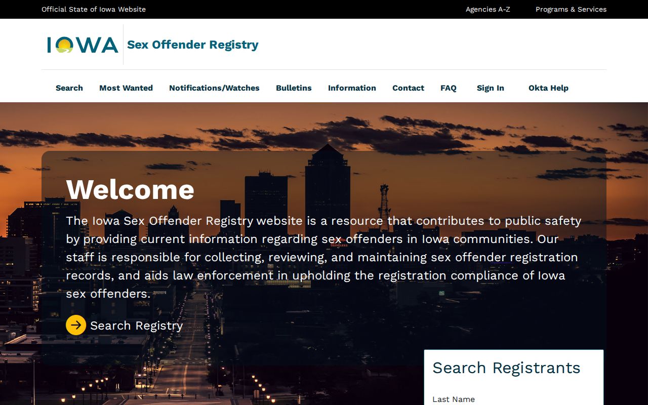 Iowa registry basic Pocahontas County sex offender search