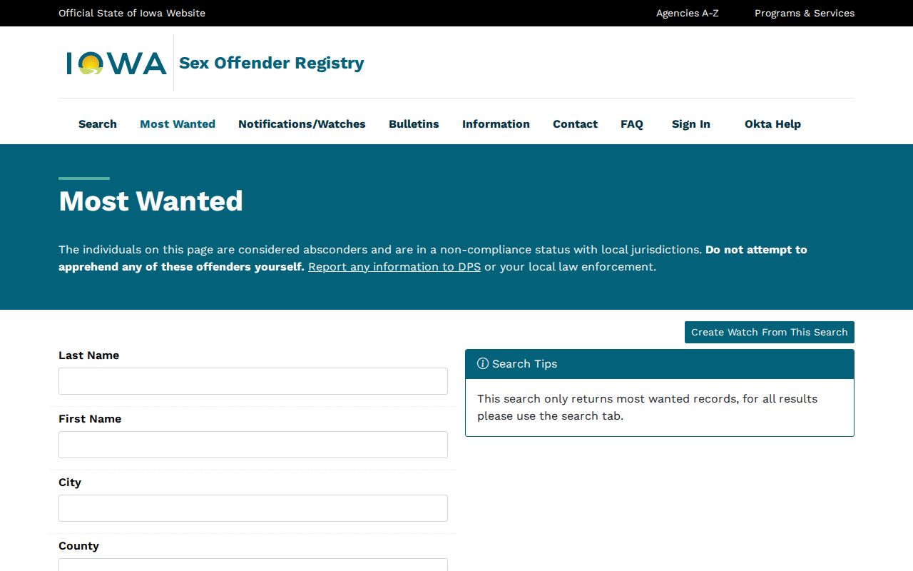 Pocahontas County sex offender registry Most Wanted search